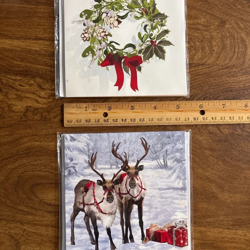 2 Treasures Pop Up Christmas Greeting Cards Jolly‎ Santa Claus Elegant Sleigh
